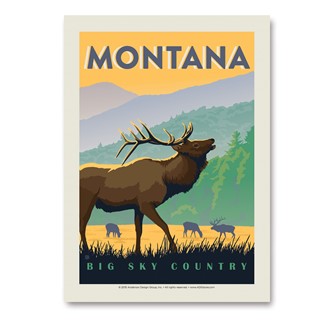 MT Elk Big Sky Country Vert Sticker