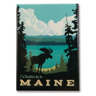 ME Moose Lake Hills Magnet | Metal Magnet
