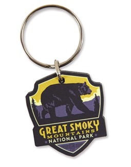 Great Smoky Bear Emblem Wooden Key Ring | American Made