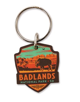 Badlands NP Print Emblem Wood Key Ring | American Made