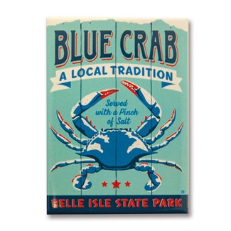 Belle Isle State Park Blue Crab Magnet | Metal Magnet