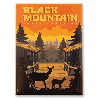 NC Black Mountain Lodge Sunset Magnet | Metal Magnets