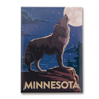 MN Howling Wolf Magnet | Metal Magnet