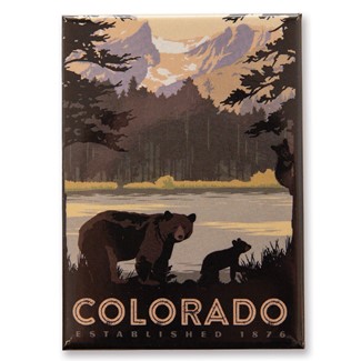 Sprague Lake Bears CO Magnet | Metal Magnet