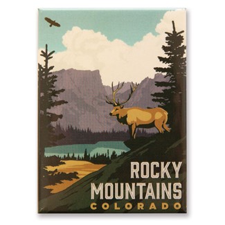 Rocky Mountains CO Elk Magnet | Metal Magnet