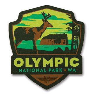 Olympic NP Wooden Emblem Magnet | American Made