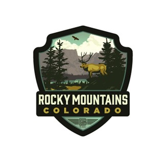 Rocky Mountains CO Elk Emblem Sticker | Emblem Sticker