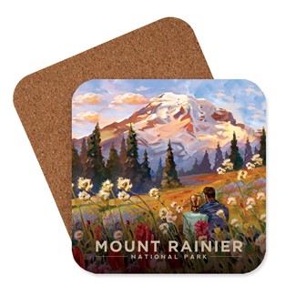 Mount Rainier Moment in the Meadow Coaster | American Made Coaster