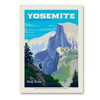 Yosemite Half Dome Vista Vert Sticker | Vertical Sticker