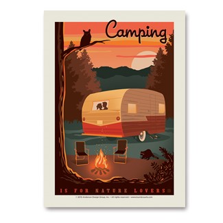 Camping is For Nature Lovers Vert Sticker | Vertical Sticker