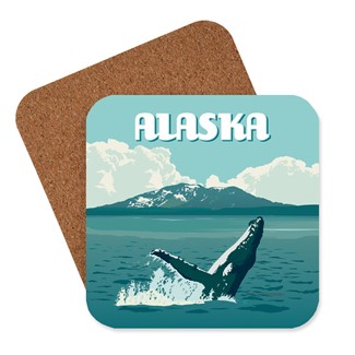 AK Whale Breaching Coaster | American made coaster