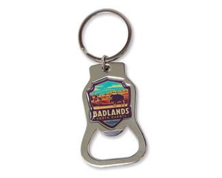 Badlands ND Emblem Bottle Opener Key Ring