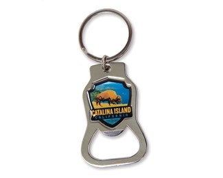 Catalina Bison Emblem Bottle Opener Key Ring | American Made