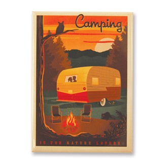 Camping is For Nature Lovers Magnet | Metal Magnet