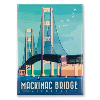 MI Mackinac Bridge Magnet | Metal Magnet