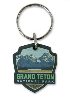 Grand Teton Emblem Wooden Key Ring