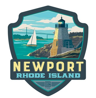 RI Newport Emblem Wooden Magnet