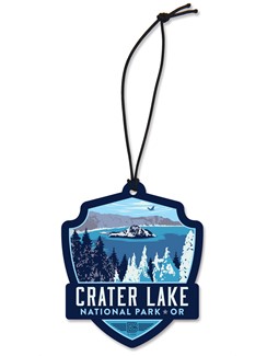 Crater Lake Emblem Wooden Ornament | American Made