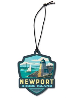 RI Newport Emblem Wooden Ornament