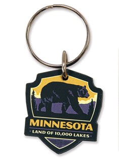 MN Bear Emblem Wooden Key Ring