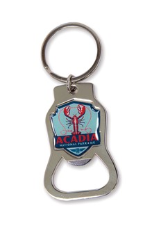 Acadia NP Lobster Emblem Bottle Opener Key Ring