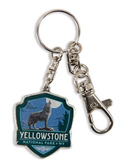 Yellowstone Wolf Emblem Pewter Key Ring | American Made