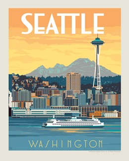 WA, Seattle Ferry 8" x10" Print | American Made