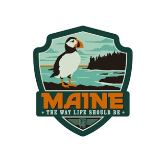 Maine, The Way Life Should Be Emblem Sticker | American Made