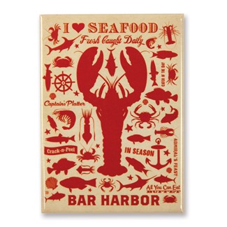 Lobster Pattern Print Bar Harbor Magnet | American Made Magnet