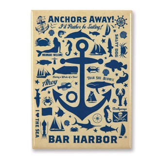 Anchor Pattern Print Bar Harbor Magnet | American Made Magnet