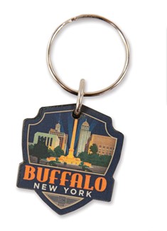 Buffalo, NY Emblem Wooden Key Ring | American Made