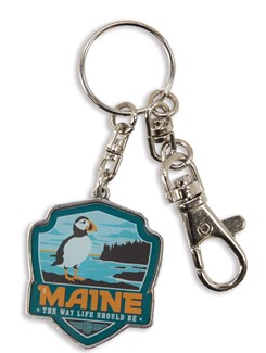 Maine, The Way Life Should Be Emblem Pewter Key Ring | American Made