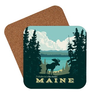ME I'd Rather Be in Bar Harbor Coaster | American made coaster