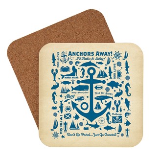 Anchor Pattern Print Coaster | American made coaster