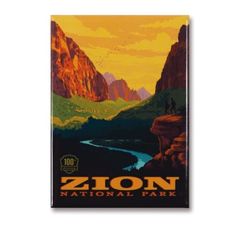Zion 100th Anniversary Vertical Magnet | Metal Magnet