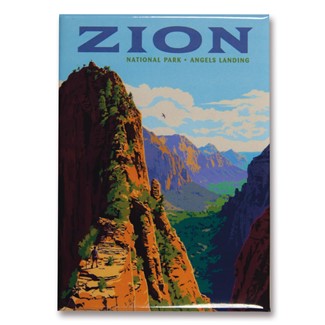 Zion Ascent to Angels Landing Vertical Magnet | National Park themed magnets