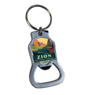 Zion 100th Emblem Bottle Opener Key Ring | American Made