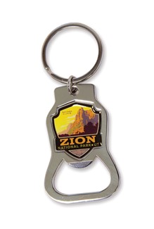 Zion Sacred Cliffs Emblem Bottle Opener Key Ring | American Made