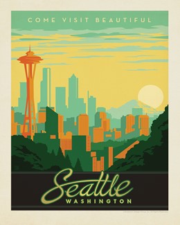 Seattle Skyline 8" x10" Print | American Made