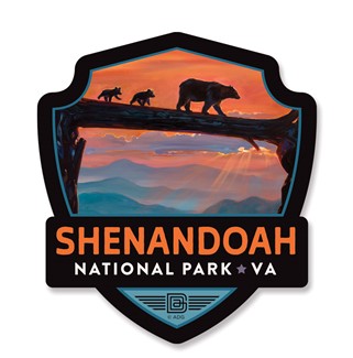 Shenandoah Bear Crossing Emblem Wooden Magnet | American Made