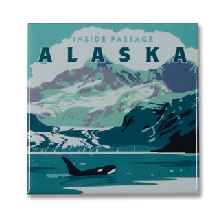 AK Inside Passage Square Magnet | Metal Magnet