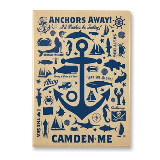 Anchor Pattern Print Camden Magnet | American Made Magnet