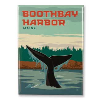 ME Boothbay Harbor Whale Tail Magnet | Maine themed magnets