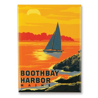 ME Boothbay Harbor Sailboat Magnet | American Made Magnet