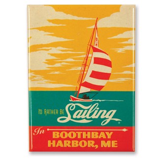 I'd Rather Be Sailing in Boothbay Harbor Magnet | Metal Magnet