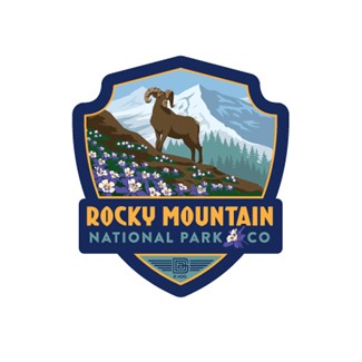 Rocky Mountain Majestic Emblem Magnet | Vinyl Magnet