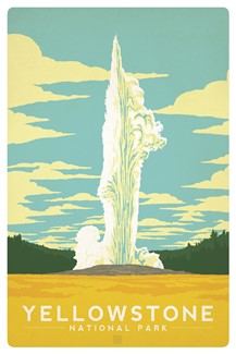 Yellowstone Old Faithful Magnetic Postcard | themed magnet postcard