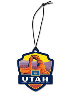 UT State Pride Arch Emblem Wooden Ornament | American Made