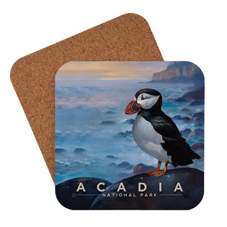 Acadia NP Puffin Coaster | American Made Coaster