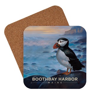 ME Boothbay Harbor Puffin Coaster | American made coaster